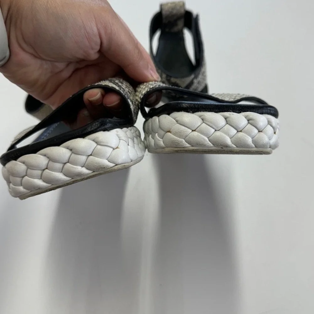Sarto Franco Sarto Sandals Womens 9.5 Grey Snakeskin Tiana 2 Espadrille‎ Wedge